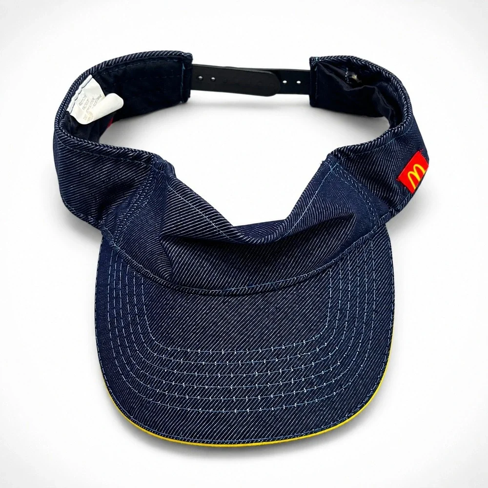mcdonalds unisex visor hat promotional denim twill navy blue adjustable osfm